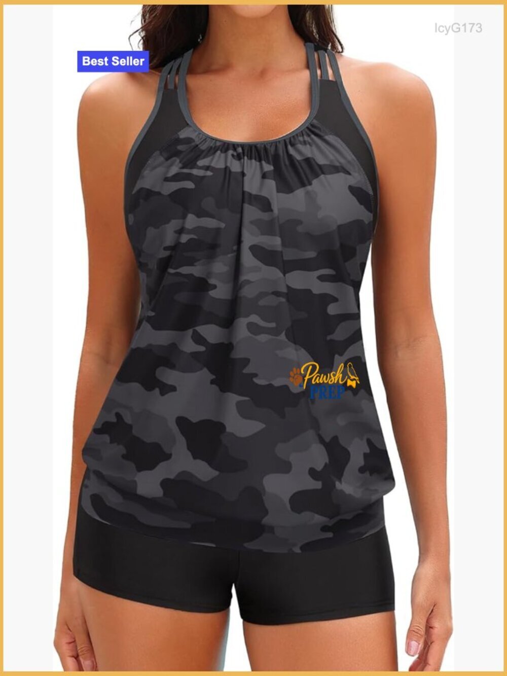 Tankini Bathing Suits for Women with Boy Shorts Racerback Swim Top